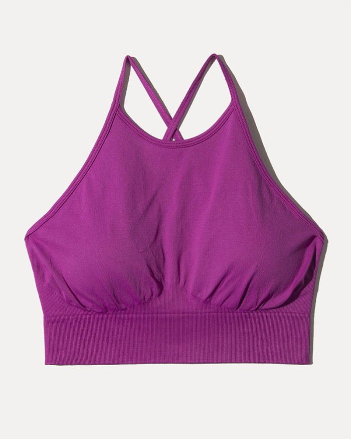 New Women Seamless Yoga Wear Sports Fitness Wear Running Turtleneck Camisole S-L
