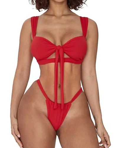 Red Women New Hot Wholesale Bikini Swimwear S-L