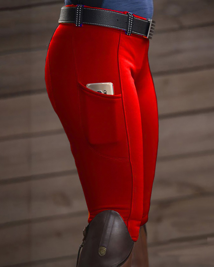 New Noble Elastic Hip Lift Women Casual Solid Color Equestrian Clothing Pants S-3XL