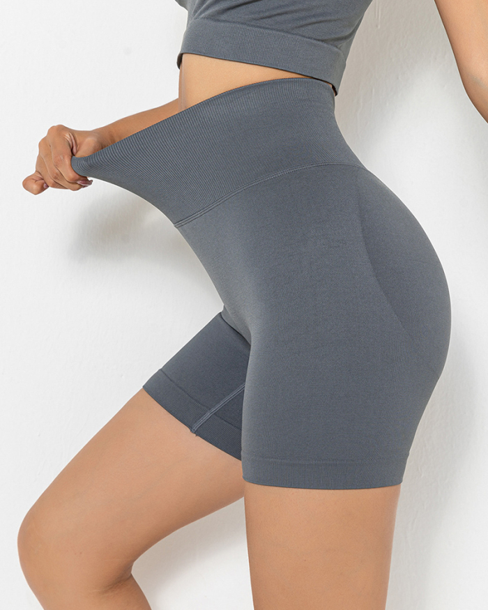 New Fitness Shorts Sports Yoga Pants High Waist Seamless Skinny Shorts S-L