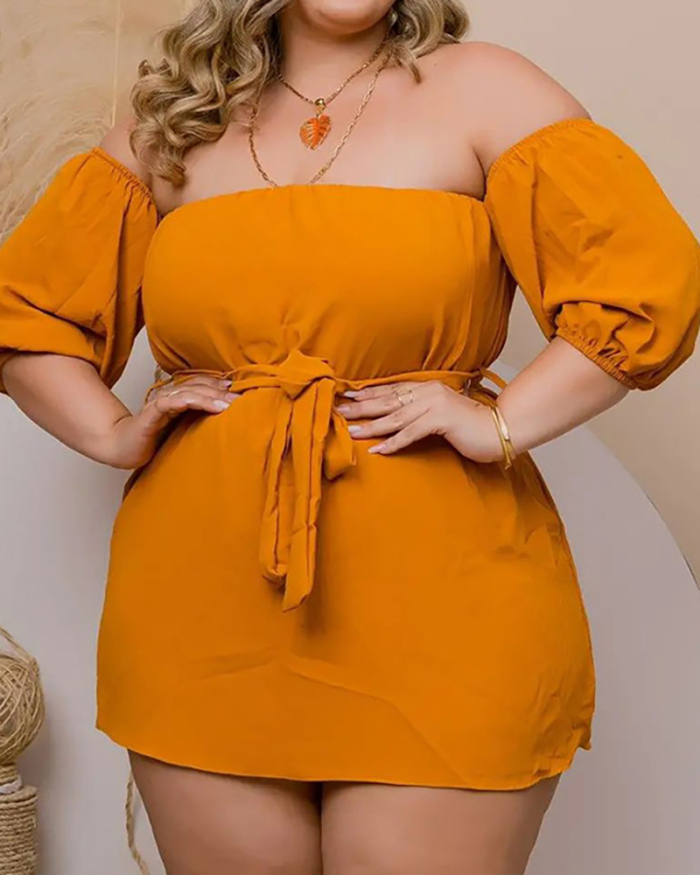 Women Half Sleeve Solid Color Backless Short Sets Plus Size Two Piece Sets Orange Black Blue XL-5XL