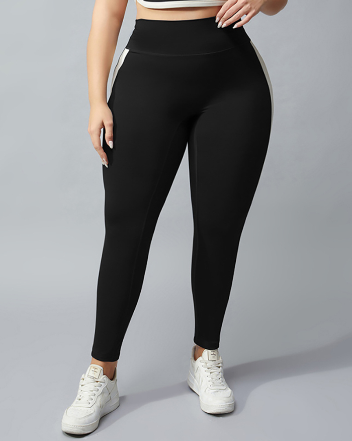 Plus Size Fashion New Yoga High Waist Elastic Fitness Exercise Pants XL-4XL