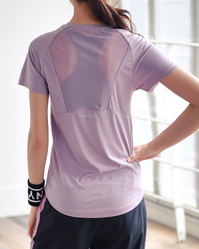 Sportswear Fitness Wear Loose Fitness Running Yoga Wear Short Sleeve T-Shirt Top S-XL