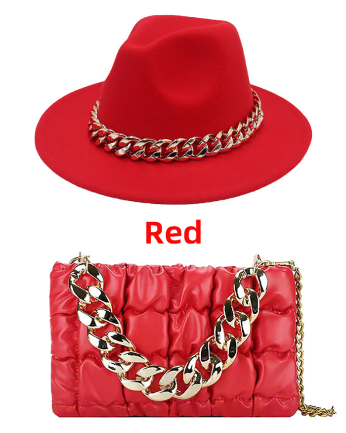 Fashion Fedora Hat Match Bags
