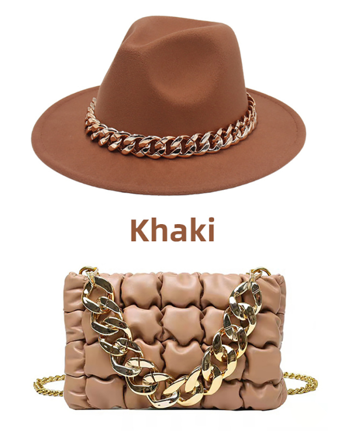 Fashion Fedora Hat Match Bags