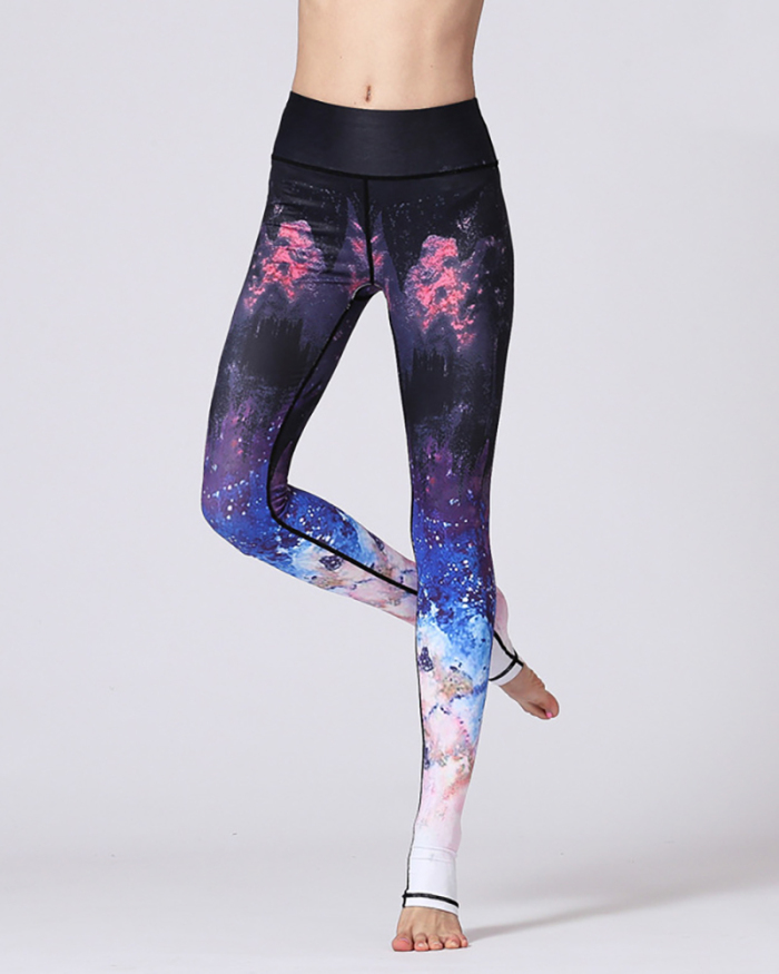 Printed Yoga Pants Women Tight High Waist Pants Sports Fitness Yoga Wear S-XL