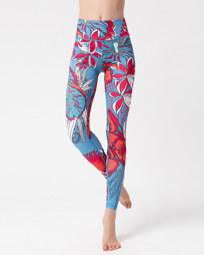 New Yoga Pants High Waist Tight Printing Pants Sports Fitness Yoga Bottoms S-XL