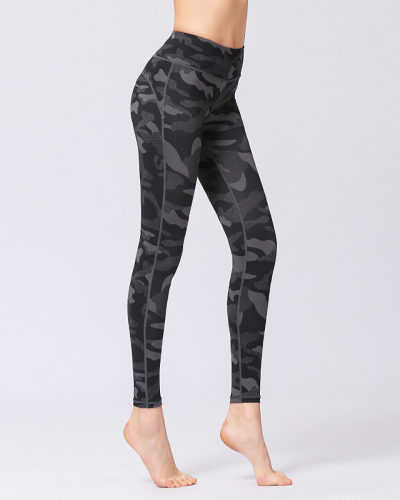 Yoga Pants High Waist Tight Sports Fitness Pants Camo Printed Yoga Bottoms S-XL