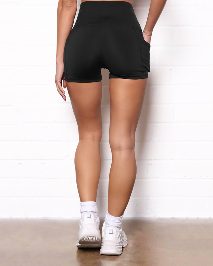 Pocket Corset Gym Pants Yoga High Waist High Stretch Shorts Leggings S-XL