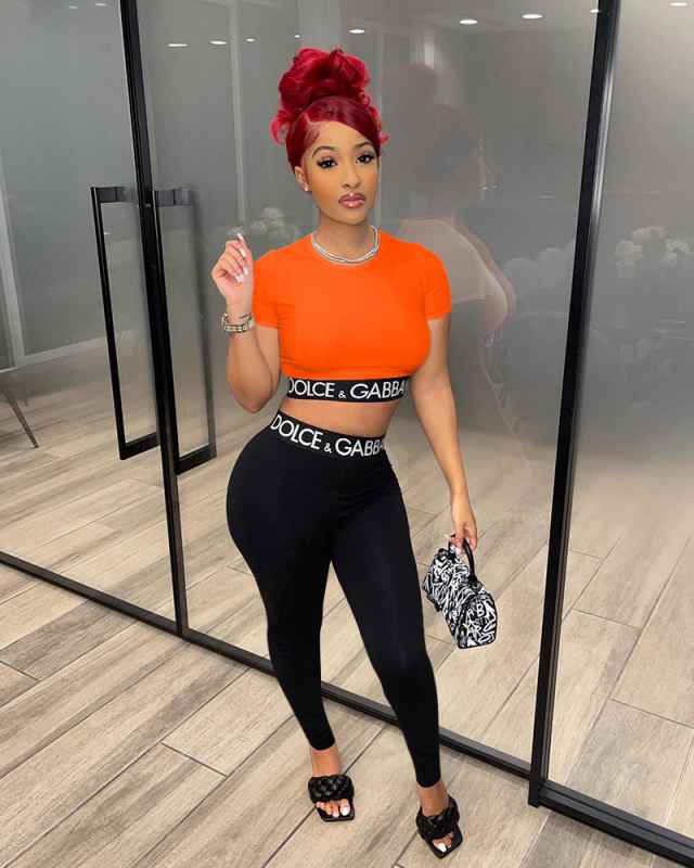 Solid Color Women Summer Two Piece Pant Set S-XXL