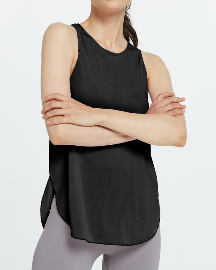 New New Solid Color Loose Yoga Vest Quick Dry Fitness Sports Top Women S-XL
