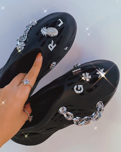 Fashion Trend Women Sandals Casual Shoes With Charms Jewelry Clogs Garden Shoes