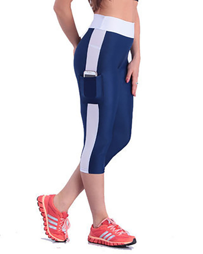New Tight High Waist Side Pockets Splicing Yoga Pants Running Sports Fitness Leggings S-5XL