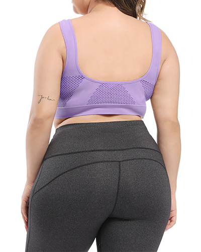 Plus Size No Steel Ring Fat Sports Bra Hollow Breathable Fitness Yoga Underwear 4XL-6XL