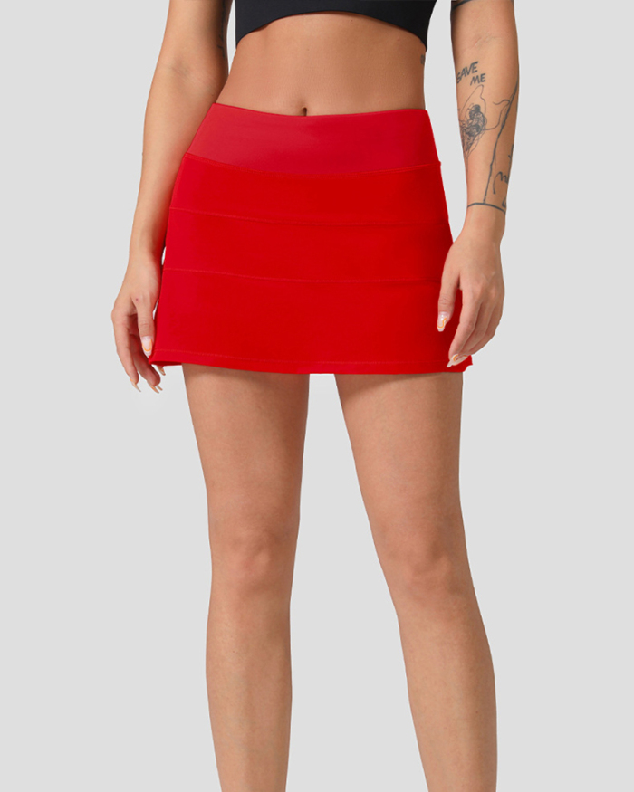 Hot Selling Hot Sports Short Skirt Female Pleated Tennis Skirt Dance Yoga Fitness Skirt Red Black White Rose Red Green Orange Yellow 4-12