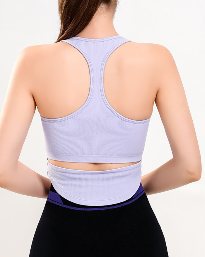 Yoga Seamless Racerback Sports One-piece Vest Female Running Training Cross-Beauty Back Breathable Fitness Top S-L
