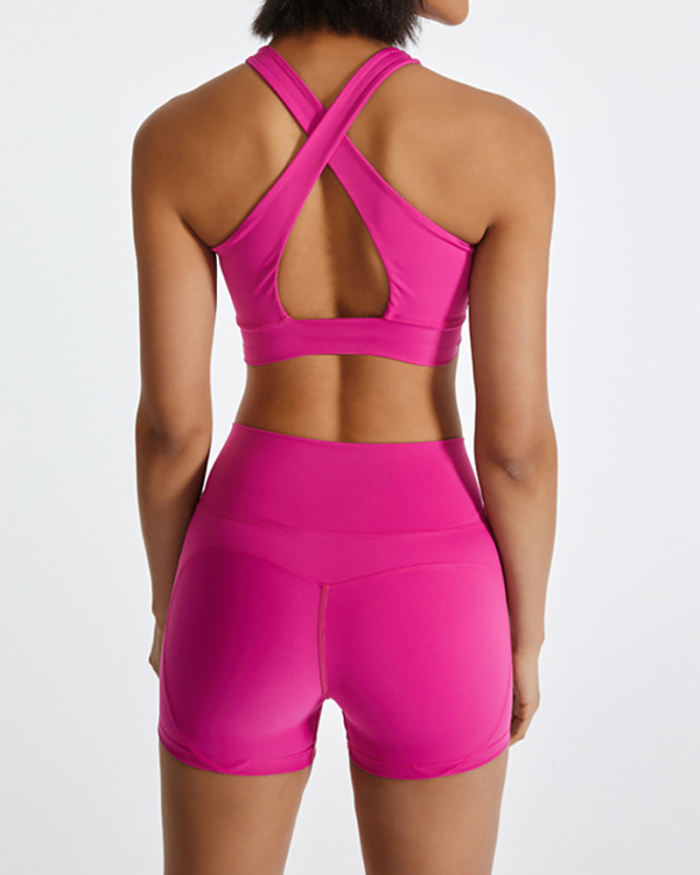 Trendy Women Sport Bra and Shorts Two Piece Yoga Gym Two Piece Fitness Set S-XL