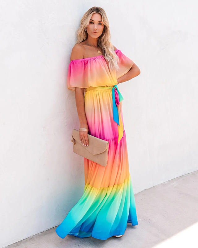 Women Chiffon Comfort Summer Long Dress S-XXL