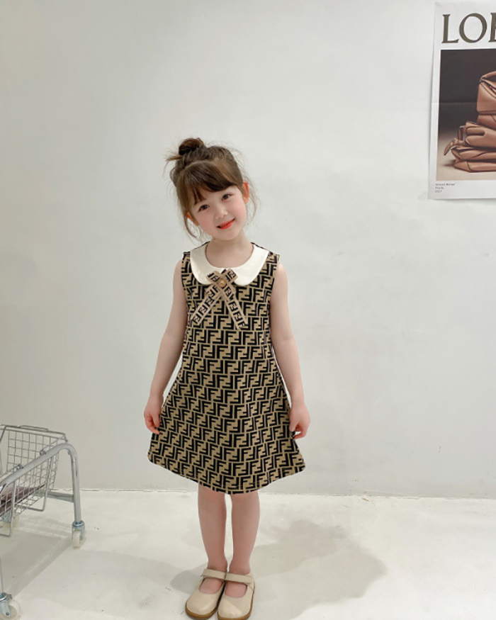 Sleeveless Printed Girl Cute Dress