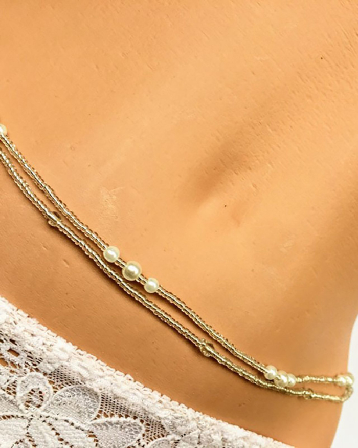 Hot Sexy Summer Beach Beaded Pearls Waist Chain