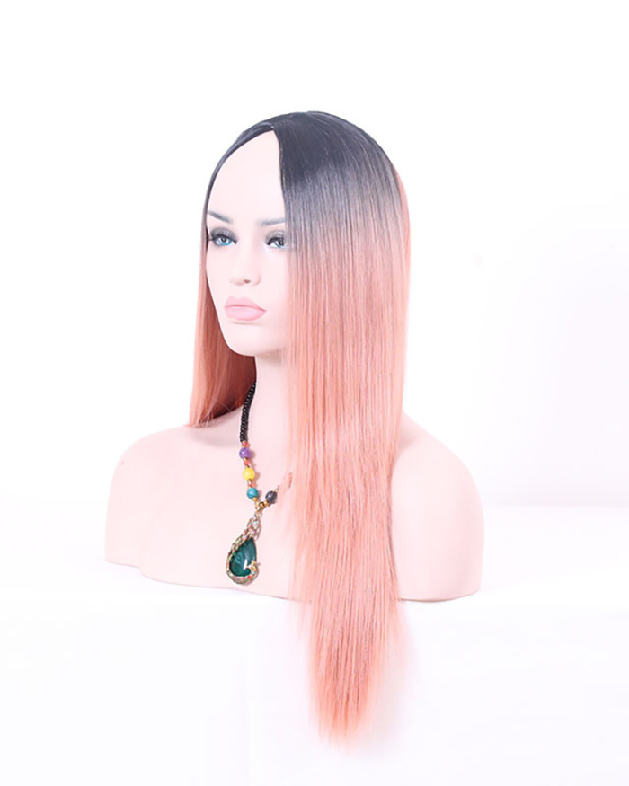 29inch wigs with Long Hair Simulation Scalp Dyeing Gradient Long Straight Hair Wig
