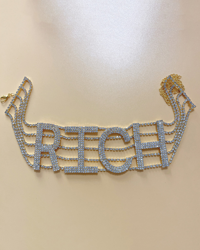 Rich Choker Women Letter Choker Necklace