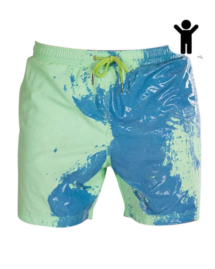 Hot Sale Temperature Discoloration Water Discoloration Men's Beach Shorts Adults Kids S-3XL