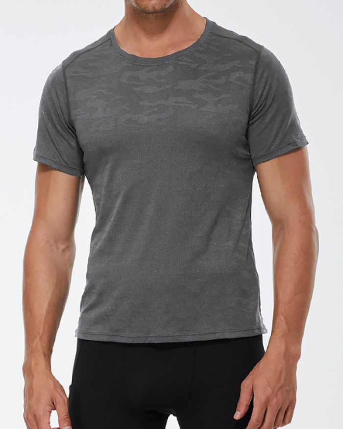 Men's Sports Short-sleeved Loose Casual Sweat-wicking Fitness Clothes Running Training High-elastic Quick-Drying T-shirt Top S-2XL