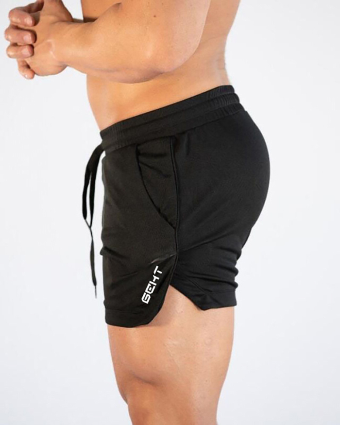Sports Shorts Men's Running Fitness Training Quick-drying Swimming Trunks Three-point Lace Beach Pants