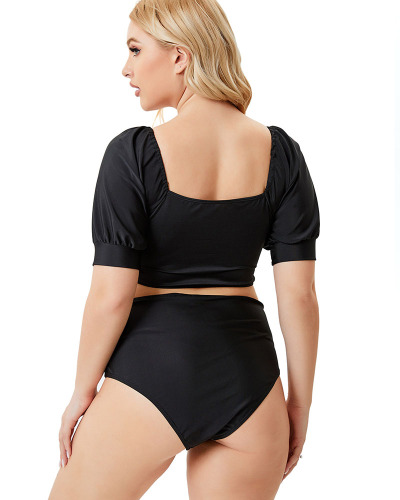 Black Plus Size Women Beach Swimwear L-5XL