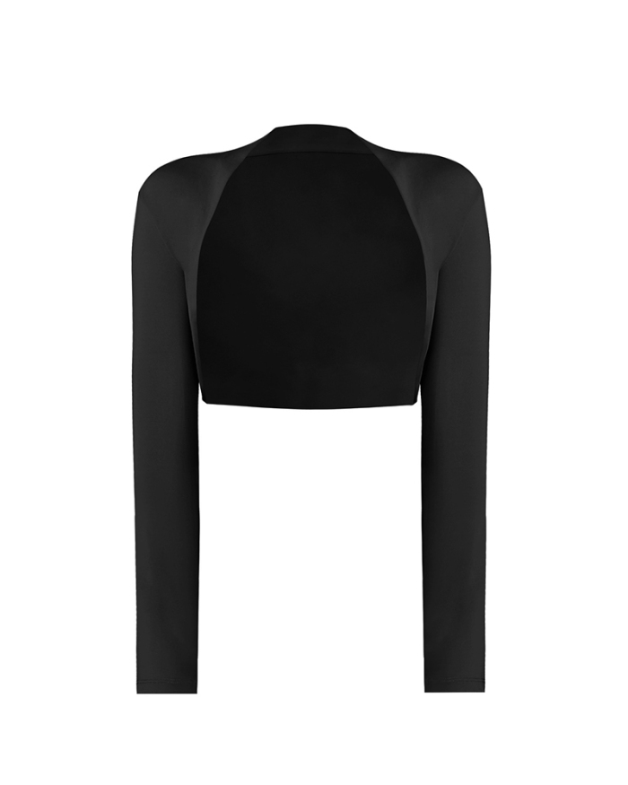 Autumn New Long Sleeve Solid Color Elegant Sports Yoga Tops Cardigan S-XL