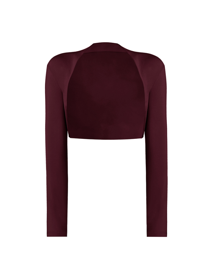 Autumn New Long Sleeve Solid Color Elegant Sports Yoga Tops Cardigan S-XL