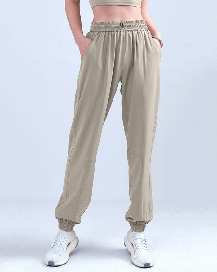 Women Sun Protection Pants Drawstring High Waist Fitness Quick-drying Pants Loose Casual  Running Sports Pants S-XL