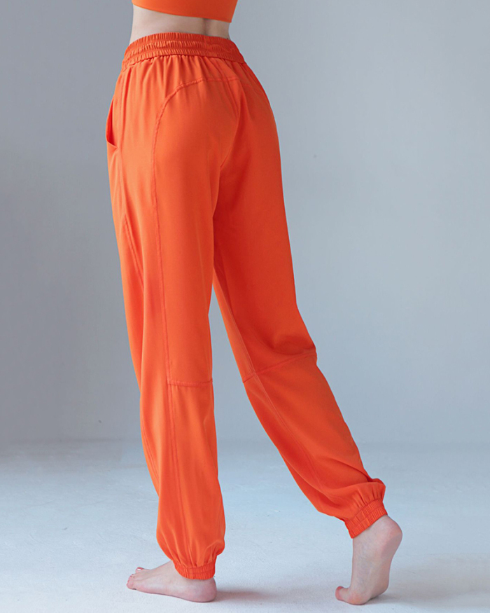 Women Sun Protection Pants Drawstring High Waist Fitness Quick-drying Pants Loose Casual  Running Sports Pants S-XL