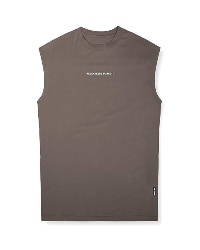 Fashion Loose Summer Sports Breathable Vest Men's T-shirt White Khaki Brown Black Green M-3XL