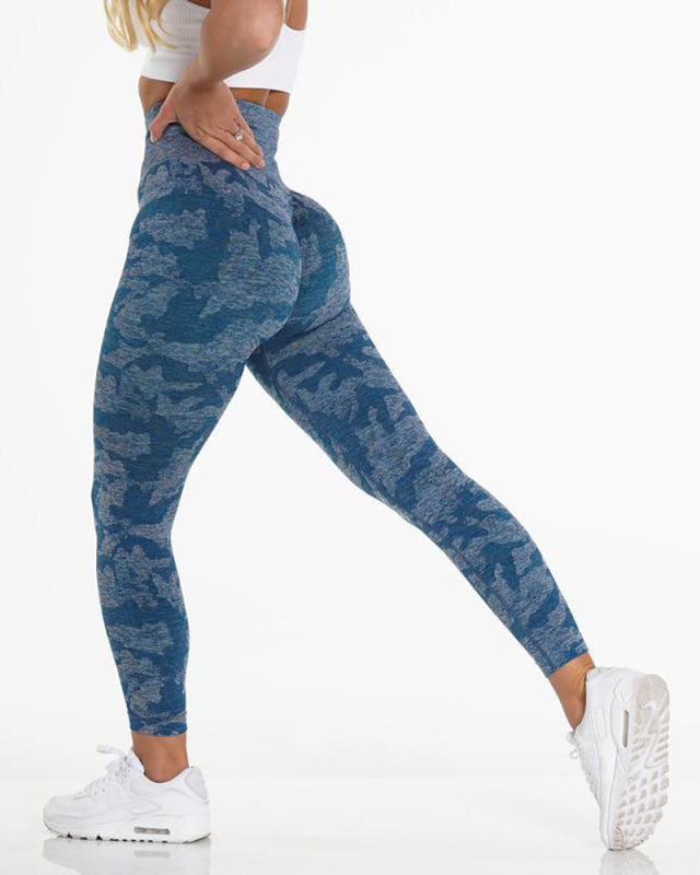 Popular Snowflake Color Camouflage Cropped Pants Camouflage Jacquard Seamless Fitness Yoga Trousers XS-L