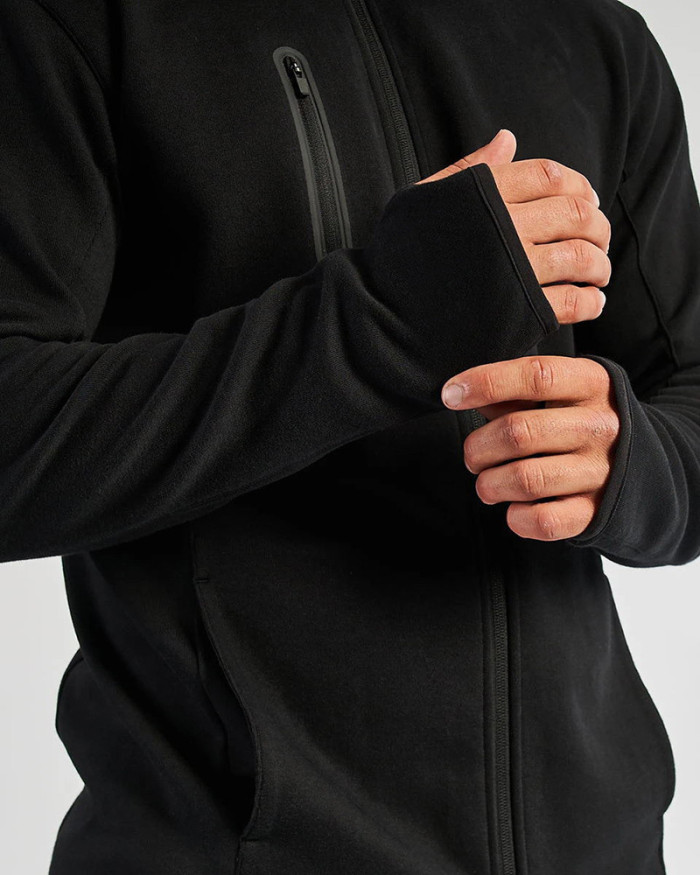 Men's Hoodies Outside Winter Track Suit Two-piece Sets Black M-2XL