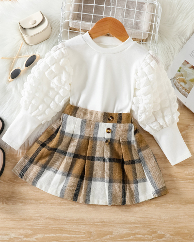 Long Sleeve Fall Winter T Shirt and Skirt Set