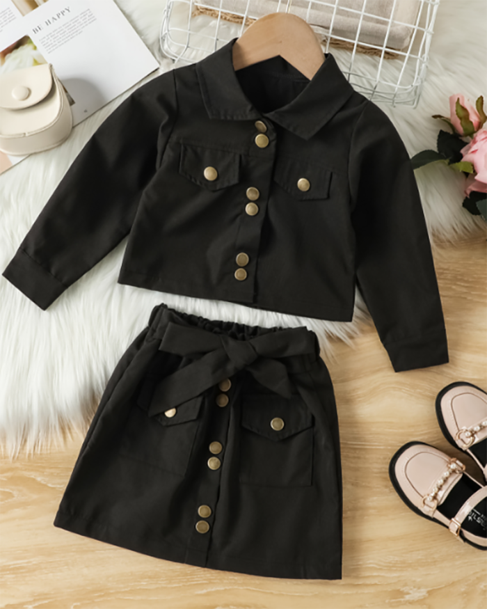Cute Girl Wholesale Two Piece Skirt Set