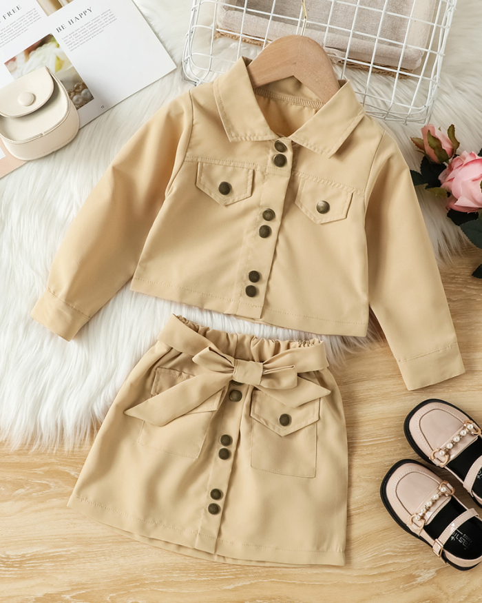 Cute Girl Wholesale Two Piece Skirt Set