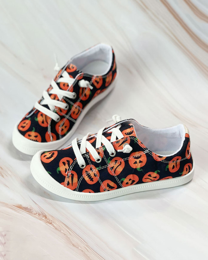 Wholesale Halloween Pumpkin Casual Shoes