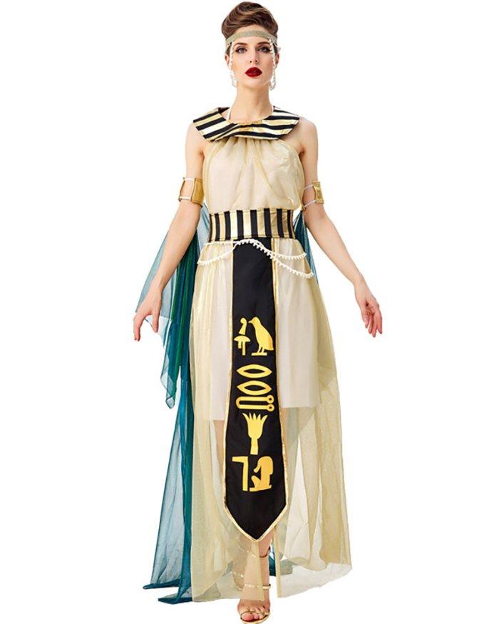 Halloween Cosplay Egyptian Pharaoh Cleopatra Goddess Costume Stage Opera Performance Costume