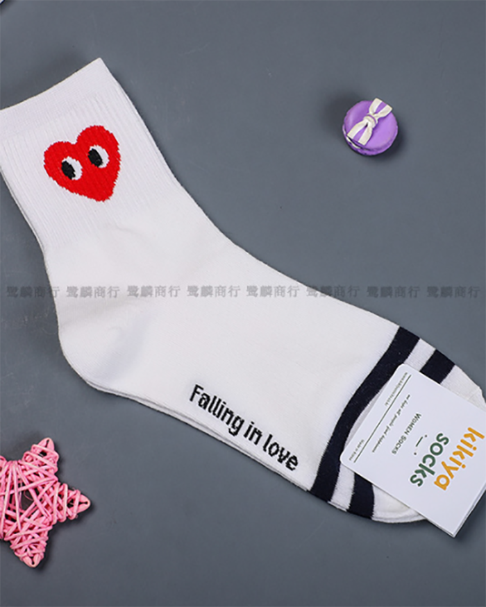 Love Heart Printed Wholesale Socks