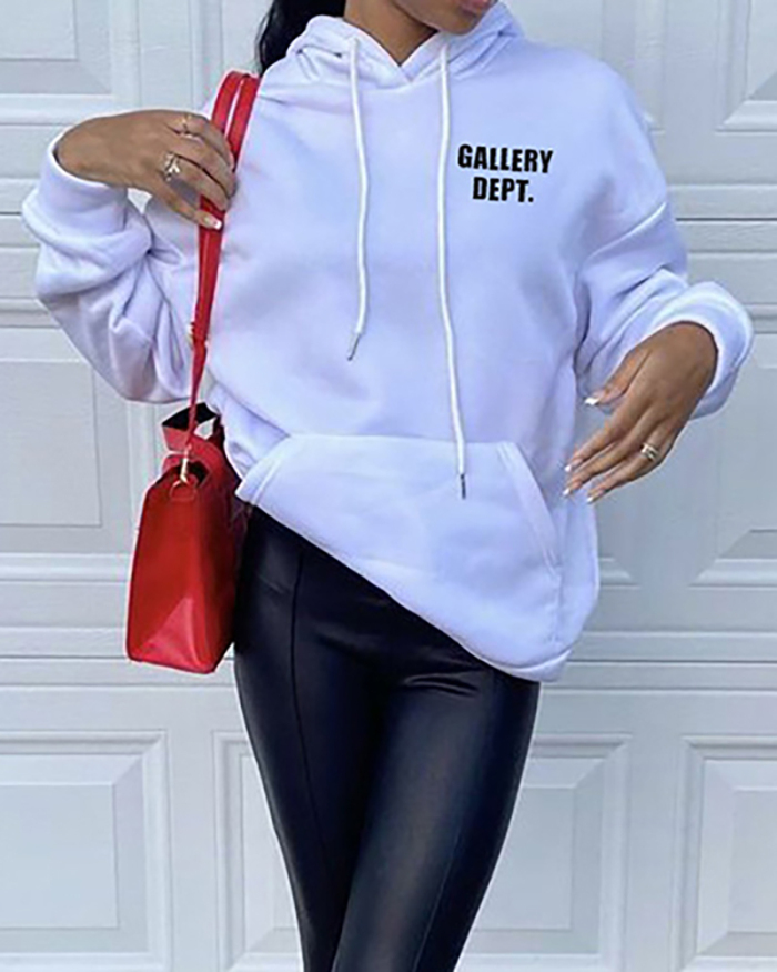 Hot Style Women Autumn Long Sleeve New Fashion Hooded Pocket Sweater Black White Apricot S-L
