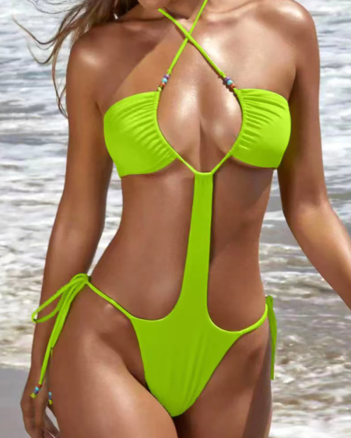 Sexy Hollow Out Women One Piece Swimsuit S-L