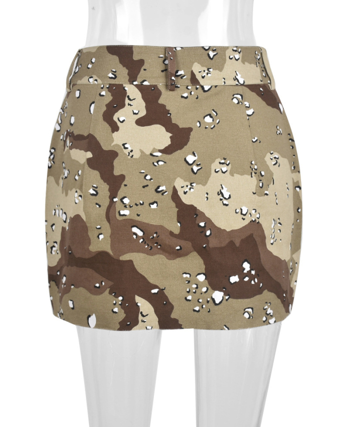 Camo Printed Short Skirts