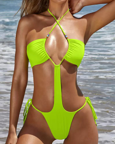 Sexy Hollow Out Women One Piece Swimsuit S-L