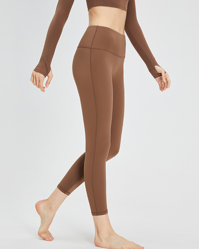Women Solid Color Thick Hip Lift Shape Yoga Leggings S-XL