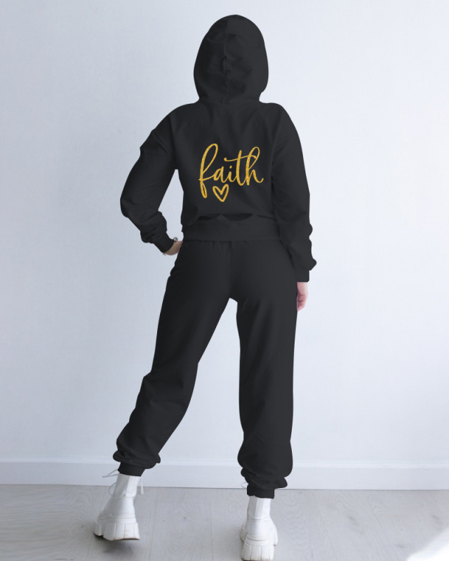 Letter Printed Women Wholesale Two Piece Pant Set S-3XL