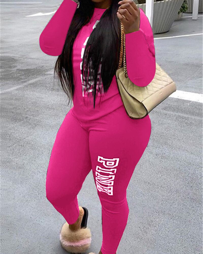 Women Printed Fashion Sport Colorblock Casual Pants Sets Two Pieces Outfit Plus Size S-5XL